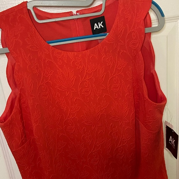 Anne Klein Coral orange Sheath Sleeveless Dress NWT Size M - Picture 2 of 13